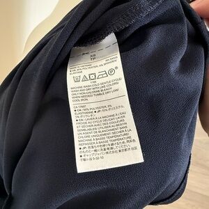 Banana Republic Womens Bodycon Ruched Dress Crew Neck Short Sleeve Navy Blue